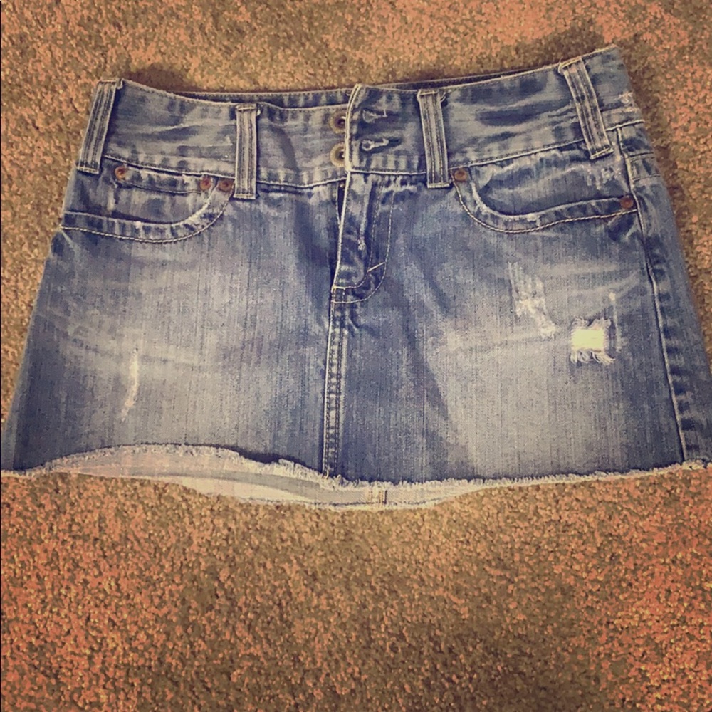 American Eagle Distressed Jean Skirt
